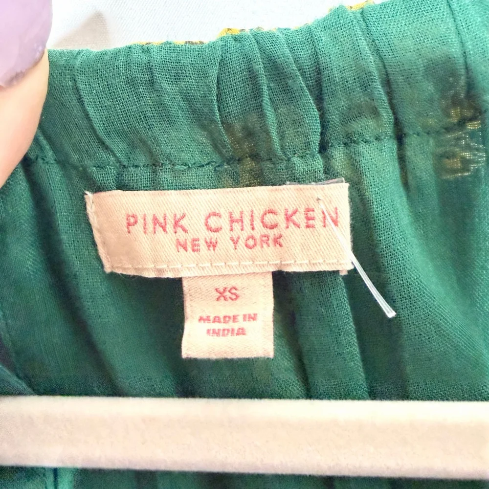 Pink Chicken New York Green Floral Long Sleeve Dress XS - Picture 4 of 7